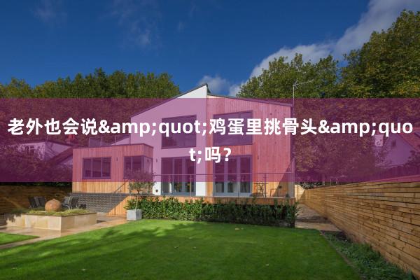 老外也会说&quot;鸡蛋里挑骨头&quot;吗？