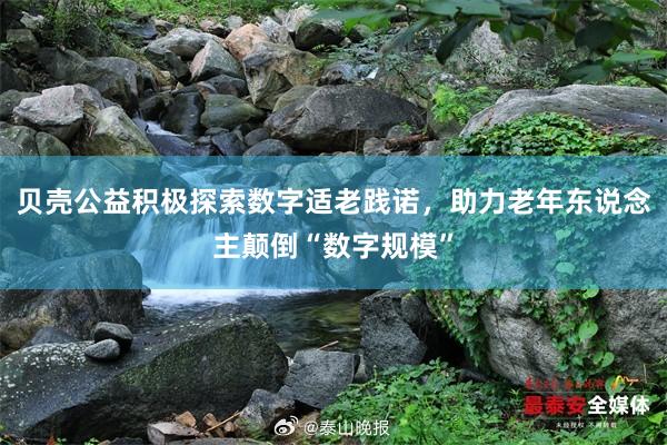 贝壳公益积极探索数字适老践诺，助力老年东说念主颠倒“数字规模”